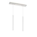 Z-Lite Forest 2 Light Island/Billiard, Brushed Nickel & Matte White 917MP24-WH-LED-2LBN